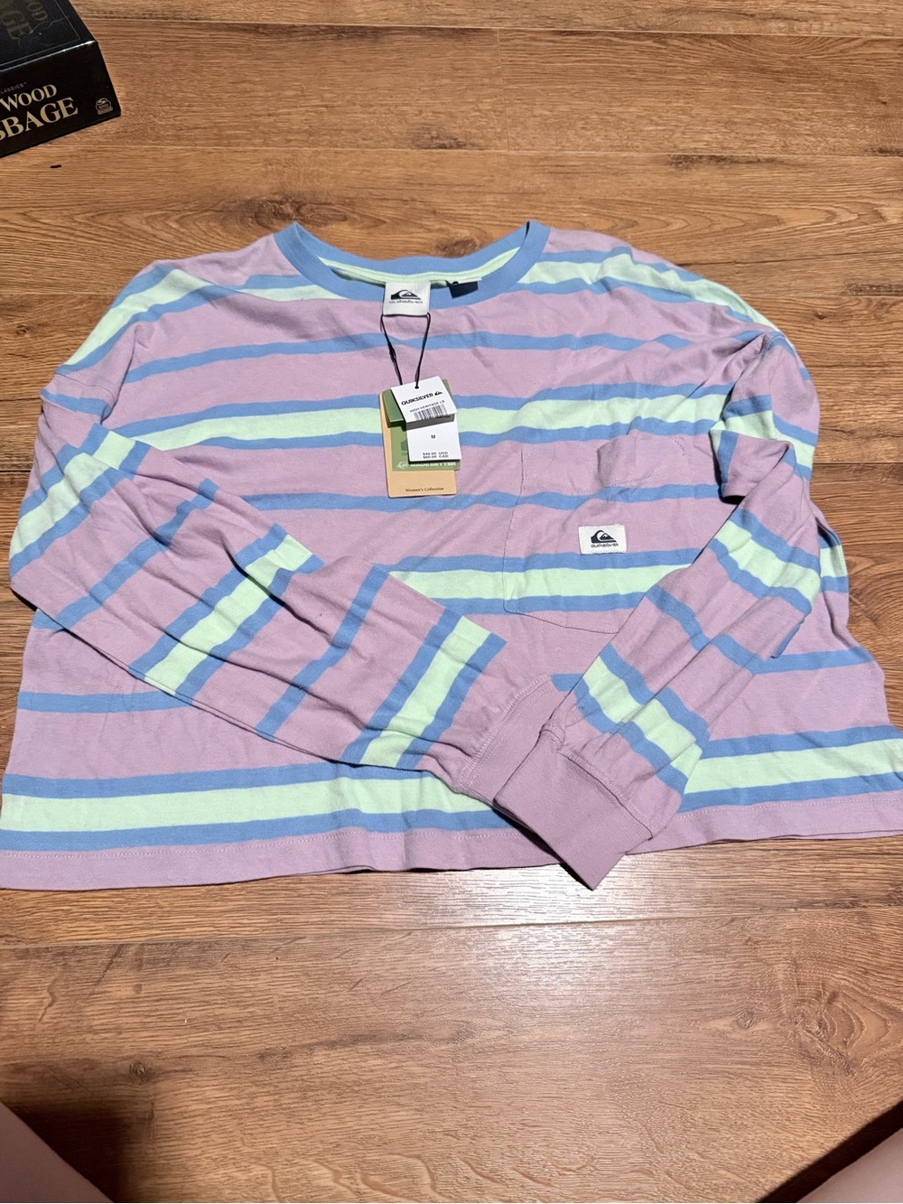 Quiksilver Lavender Striped Long-Sleeve Pajama Top